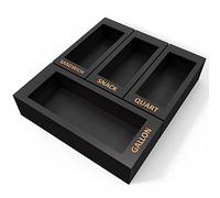 DALSHABET Bamboo Storage Bag Organizer for Kitchen Drawer, 4 Separate Food Storage Bag Organizer, 12x14 Baggie Organizer Dispenser for All Brands Gallon, Snack, Sandwich & Quart Slider Bags Black