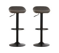 Dalston Barstool - Set of 2 - Ash Faux Leather with Low Back