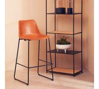 Dalston Camel Leather Effect Bar Chair with Black Finish Legs