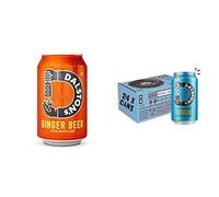 Dalston's Ginger Beer, 24 x 330ml & Sparkling Lemon Soda (24 x 330ml) - Real Squeezed Lemon & Sparkling Water - 46 Kcal - No Added Sugar - No Artificial Sweeteners - Vegan