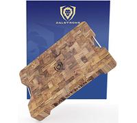 DALSTRONG Cutting Board - Lionswood End-Grain Teak - 16" x 12" - Steel Carrying Handles - Gift Packaging Serving Board - Large Cutting Boards for Kitchen - Chopping Meat Cutting Board - Two Sizes