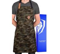 DALSTRONG Professional Chef's Kitchen Apron - 4 Storage Pockets - 100% Poly-Cotton Camouflage - The Kitchen Rambo - Liquid Repellent Coating - Genuine Leather Accents - Adjustable Straps