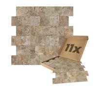 Dalsys 11x Wall Panels, self-Adhesive 1m² Beige | Wall cladding with stone look, moisture resistant, premium quality for bathroom and kitchen