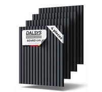 Dalsys 4X Acoustic Panels with slats 60 x 60cm Black Oak Wood