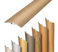 Dalsys Self-Adhesive Transition Profile 93cm (36.6") x 37mm (1.46"), Aluminium Light Oak, Push-in or Stick, Height Difference Profile, Laminate Door Bar, Vinyl Floor Transition Strip