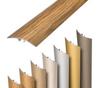 Dalsys Self-Adhesive Transition Profile 93cm x 37mm, Aluminium Oak, Push-Fit or Stick, Height Difference Profile, Laminate Door Bar, Vinyl Transition Strip, Floor Threshold Strip