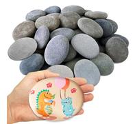 DALTACK 24 Pcs Large Rocks for Painting, Natural River Rocks, Flat River Rocks, 3-4 Inches Stones for Arts & Crafting