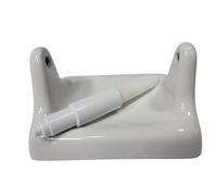 DALTILE Snow White Ceramic TP Toilet Paper Holder Wall Mount Thinset Installation Vintage Mid Century Modern Retro, BA1020T