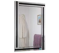 Dalton Black And Silver Bevelled Triple Edge Wall Mirror 2ft3 x 1ft10 68cm x 56cm, YC098