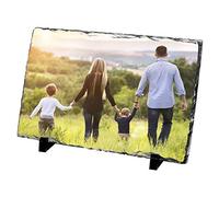 Dalton Designs UK Personalised Rectangle Photo Slate Gift - Custom Photo/Image Rock Keepsake Plaque with Stands - 15cm x 20cm