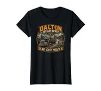 Dalton Highway Alaska Trucker Value Graphic T-Shirt, Women, Black, S