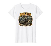 Dalton Highway Alaska Trucker Value Graphic T-Shirt, Women, White, L
