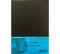 Dalton Manor A4 Coloured Card 50 Sheet Pack Colour - Black 160gsm