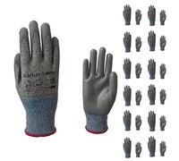Dalton Safety 12 Pairs Of Small Cut Resistant Level 3 Work Gloves, HPPE Knitted Cuff, PU Coated Palm & Fingertips. Perfect For General Duty, Gardening, Glass Cutting & Sheet Metal Handling