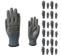 Dalton Safety 12 Pairs Of XL Cut Resistant Level 3 Work Gloves, HPPE Knitted Cuff, PU Coated Palm & Fingertips. Perfect For General Duty, Gardening, Glass Cutting & Sheet Metal Handling