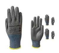 Dalton Safety 2 Pairs Of Medium Cut Resistant Level 3 Work Gloves, HPPE Knitted Cuff, PU Coated Palm & Fingertips. Perfect For General Duty, Gardening, Glass Cutting & Sheet Metal Handling