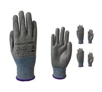 Dalton Safety 2 Pairs Of XS Cut Resistant Level 3 Work Gloves, HPPE Knitted Cuff, PU Coated Palm & Fingertips. Perfect For General Duty, Gardening, Glass Cutting & Sheet Metal Handling