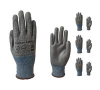 Dalton Safety 3 Pairs Of Large Cut Resistant Level 3 Work Gloves, HPPE Knitted Cuff, PU Coated Palm & Fingertips. Perfect For General Duty, Gardening, Glass Cutting & Sheet Metal Handling