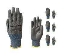 Dalton Safety 3 Pairs Of Medium Cut Resistant Level 3 Work Gloves, HPPE Knitted Cuff, PU Coated Palm & Fingertips. Perfect For General Duty, Gardening, Glass Cutting & Sheet Metal Handling