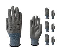 Dalton Safety 3 Pairs Of XL Cut Resistant Level 3 Work Gloves, HPPE Knitted Cuff, PU Coated Palm & Fingertips. Perfect For General Duty, Gardening, Glass Cutting & Sheet Metal Handling