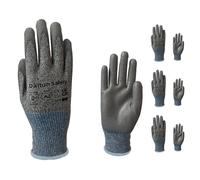 Dalton Safety 3 Pairs Of XXL Cut Resistant Level 3 Work Gloves, HPPE Knitted Cuff, PU Coated Palm & Fingertips. Perfect For General Duty, Gardening, Glass Cutting & Sheet Metal Handling