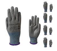 Dalton Safety 4 Pairs Of XS Cut Resistant Level 3 Work Gloves, HPPE Knitted Cuff, PU Coated Palm & Fingertips. Perfect For General Duty, Gardening, Glass Cutting & Sheet Metal Handling