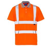 Dalton Safety Supertouch Mens Hi-Vis Class 2 Bird Eye Polo Shirt Orange M