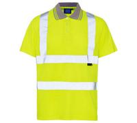 Dalton Safety Supertouch Mens Hi-Vis Class 2 Bird Eye Polo Shirt Yellow M