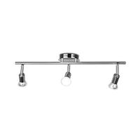 Dalton Satin Nickel 3-Light Bar Spotlight, 56cm Width, 17cm Height, 11cm Depth, GU10 Bulb Type, 3 Bulbs Required (Not Included)