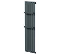 Dalton Single Panel Radiator with Twin Towel Rails | Anthracite | Mild Steel | 1600mm x 452mm