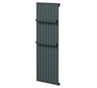 Dalton Single Panel Radiator with Twin Towel Rails | Anthracite | Mild Steel | 1600mm x 604mm