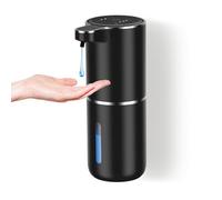 Dalugo Automatic Liquid Soap Dispenser, 380ml Rechargeable Touchless Wall Mounted Soap Dispenser with 4 Adjustable Levels, IPX5 Waterproof for Kitchen and Bathroom (Black)