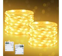 Dalugo Battery Fairy Lights with Timer, 2 Pack 3M 30 LED Twinkle Battery Operated Fairy Lights for Bedroom, Living Room, Party, Indoor Outdoor Decorations (Warm White)