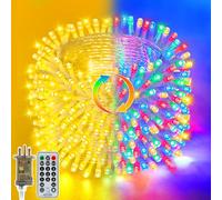 Dalugo Christmas Fairy Lights, 40M 400 LED Warm White + Multicoloured Christmas Tree Lights with Timer Mains Powered for Outdoor Xmas New Year Decorations