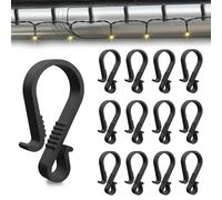Dalugo Gutter Hooks for Outdoor Lights, 40 Pcs Black Plastic S Gutter Clips for Hanging Christmas Lights, Icicle Lights Outdoor, Christmas Tree Decorations