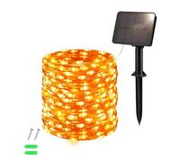 Dalugo Orange Solar Fairy Lights, 12M/40Ft 120 LED Orange Halloween Lights Copper Wire Waterproof Solar Powered Fairy Lights for Halloween, Autumn Decorations