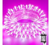 Dalugo Pink Christmas Fairy Lights, 20M 200 LED Christmas Tree Lights with Timer,Memory Function,8 Modes,Waterproof White Pink String Lights Mains Powered for Indoor Outdoor Xmas Tree Decorations