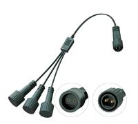 Dalugo Splitter Connector for Christmas Lights, IP65 Waterproof Two Pin Extension Cable Connectors for Icicle, Net, Curtain, G40 Globe Lights