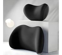 DALUJIE 2 PCS Car Neck Pillow for Hyundai Santa Fe 2024 2025, 100% Memory Foam Headrest Neck Pillow Set Ergonomic for Neck Pain Relief and Cervical Support,Black