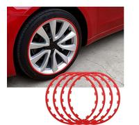 DALUJIE 4 PCS Wheel Rim Protector for BMW 1 Series 2012-2018, Automobile Wheel Hub Anti-collision Protection Ring Car Wheel Rim Protectors Scratch Protection,Red-17 in