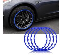 DALUJIE 4 PCS Wheel Rim Protector for Nissan Qashqai J12 e-Power 2021 2022 2023 2024 2025, Automobile Wheel Hub Anti-collision Protection Ring Car Wheel Rim Protectors Scratch Protection,Blue-19 in