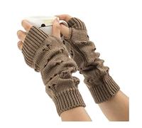 Dalulu Grunge Ripped Arm Warmers, Khaki, One Size