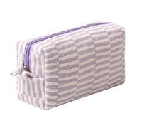 Dalulu Pencil Case Pencil Pouch Cute Pen Holder Aesthetic Pen Bag Coin Pouch Cosmetic Bag Office Stationery Organizer for School College and Travel (Purple rice stripe)