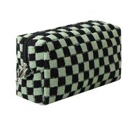 Dalulu Pencil Case Pencil Pouch Cute Pen Holder Aesthetic Pen Bag Coin Pouch Cosmetic Bag Office Stationery Organizer for School College and Travel (Green black)