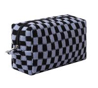 Dalulu Pencil Case Pencil Pouch Cute Pen Holder Aesthetic Pen Bag Coin Pouch Cosmetic Bag Office Stationery Organizer for School College and Travel (Blue black)