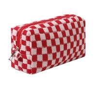 Dalulu Pencil Case Pencil Pouch Cute Pen Holder Aesthetic Pen Bag Coin Pouch Cosmetic Bag Office Stationery Organizer for School College and Travel (Red pink)