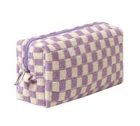 Dalulu Pencil Case Pencil Pouch Cute Pen Holder Aesthetic Pen Bag Coin Pouch Cosmetic Bag Office Stationery Organizer for School College and Travel (Purple yellow)