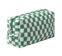 Dalulu Pencil Case Pencil Pouch Cute Pen Holder Aesthetic Pen Bag Coin Pouch Cosmetic Bag Office Stationery Organizer for School College and Travel (Green white)