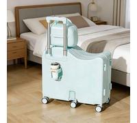 Dalumian Hardshell Carry On Suitcase, Hard Shell Spinner Wheels Luggage, Adjustable Handle, Ride On Suitcase with 360° Silent Spinner, USB Interface and Hook(Cyan-Blue,20")