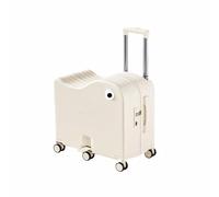 Dalumian Ride-on Luggage for Kids, Carry On Luggage with Hidden Cup Holder and Hook, 360° Spinner Wheels, Lightweight Travel Suitcase, Tow-Along Luggage(White,20")